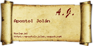 Apostol Jolán névjegykártya